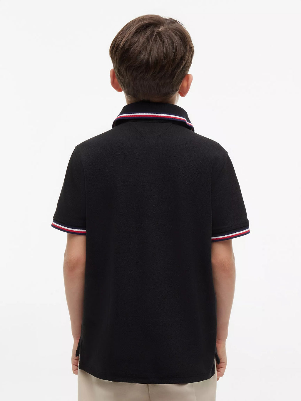 Chemise unicolor con cuello ribeteado para niño