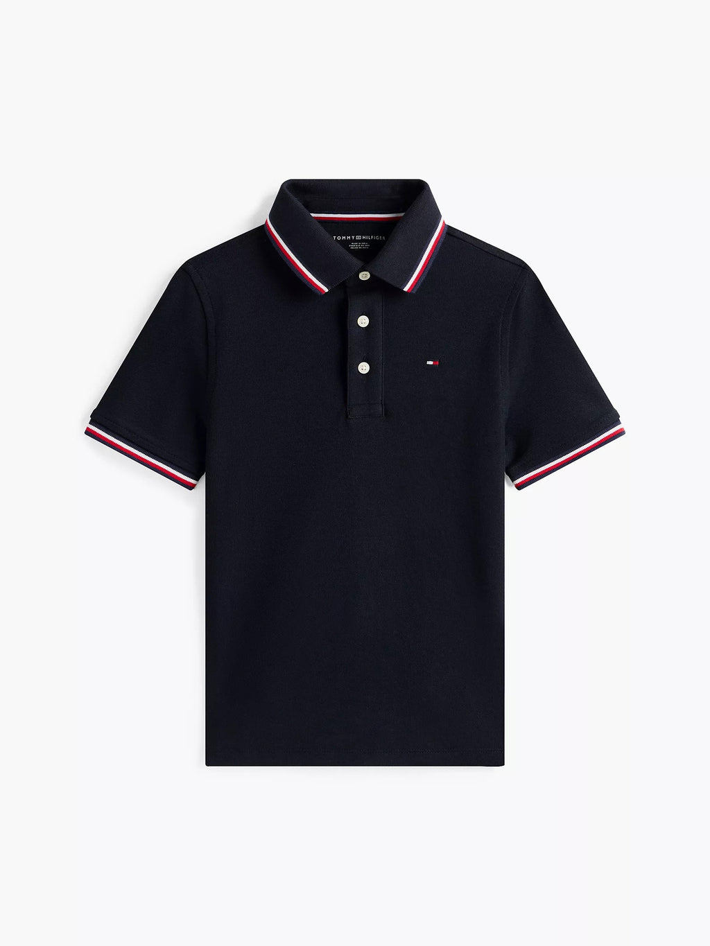 Chemise unicolor con cuello ribeteado para niño