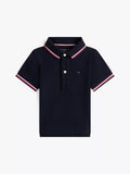 Chemise unicolor con cuello ribeteado para pequeños