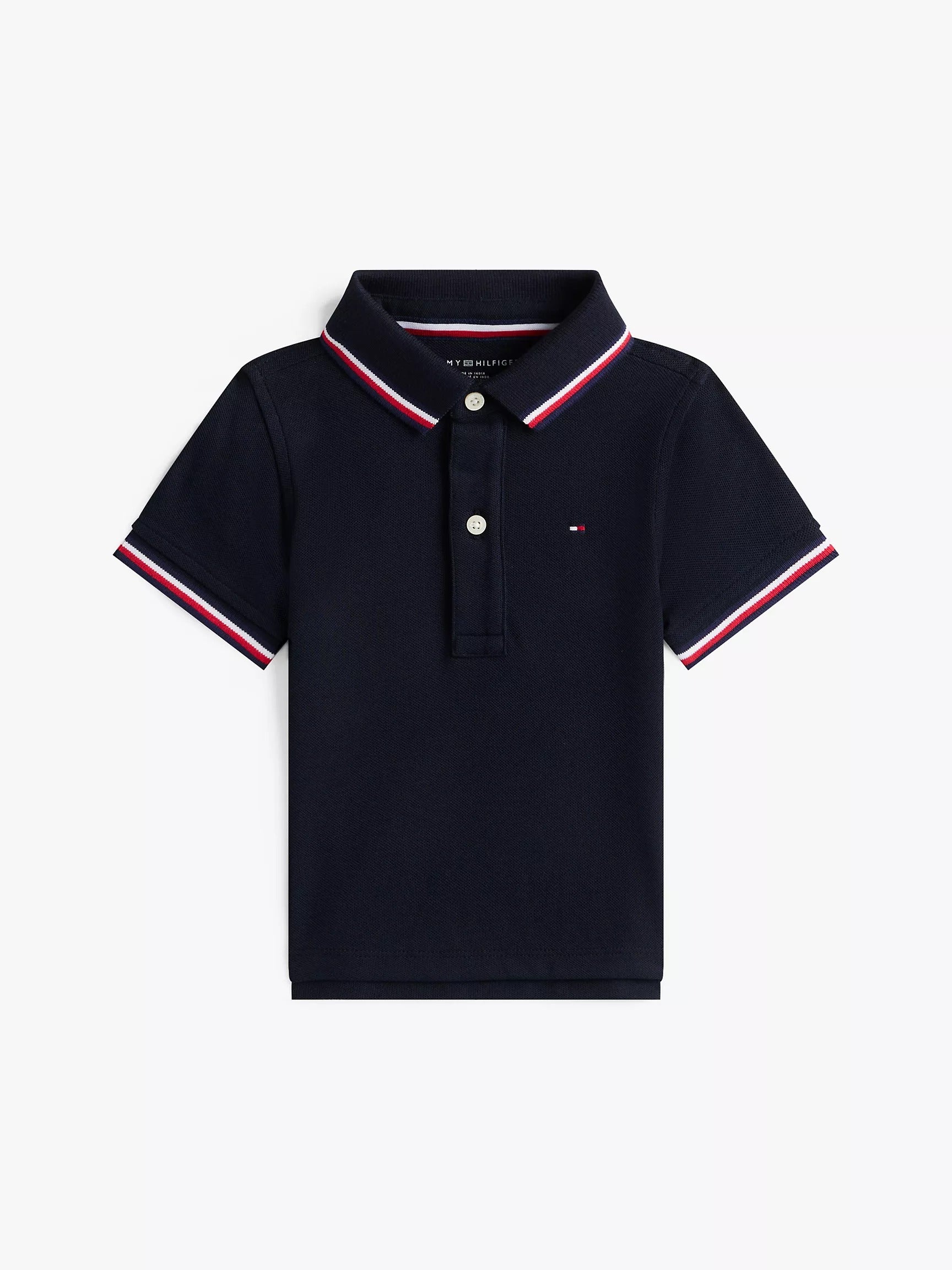 Chemise unicolor con cuello ribeteado para pequeños