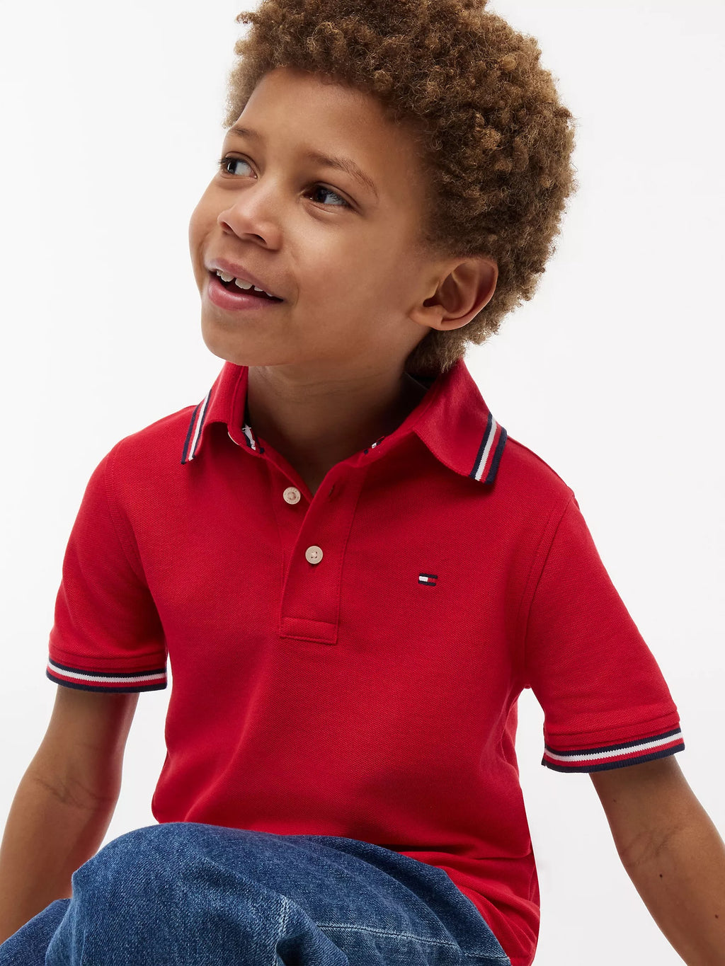 Chemise unicolor con cuello ribeteado para niño