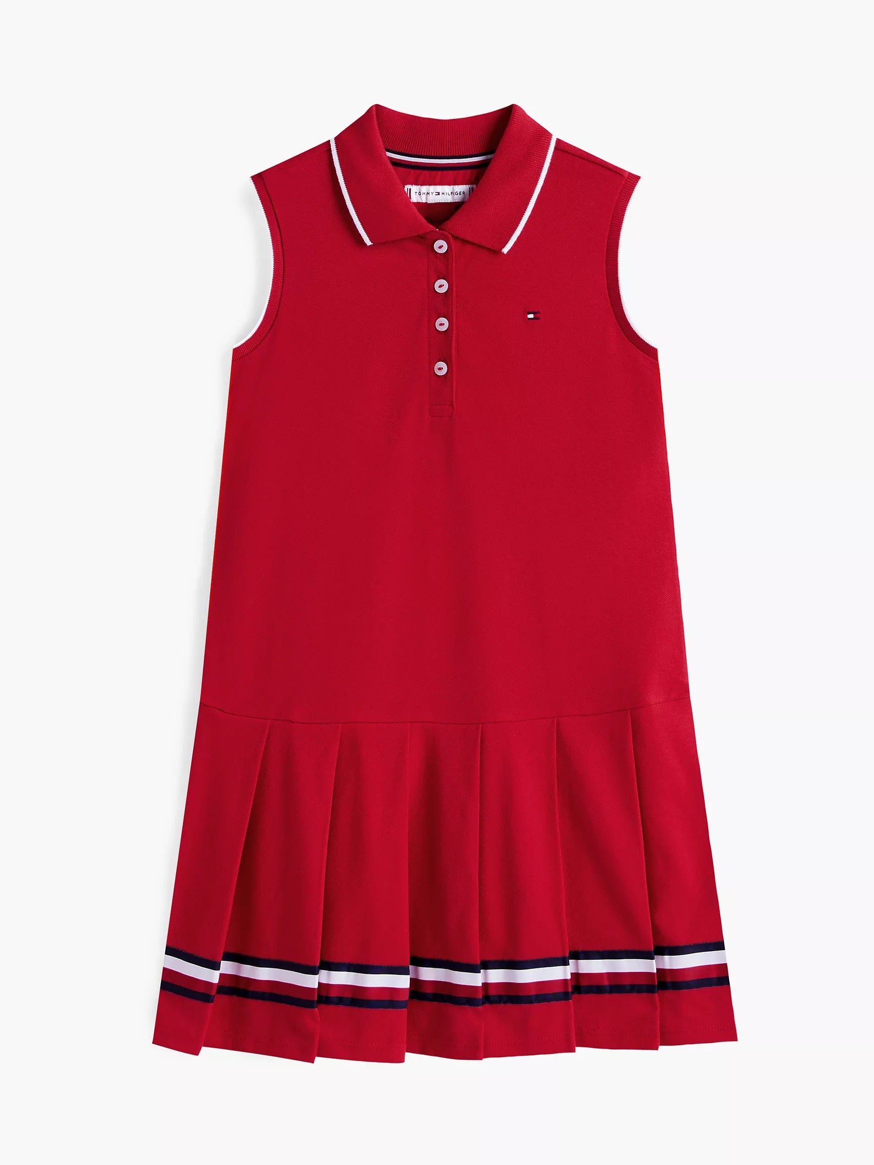 Vestido unicolor sin mangas con logo para niñas