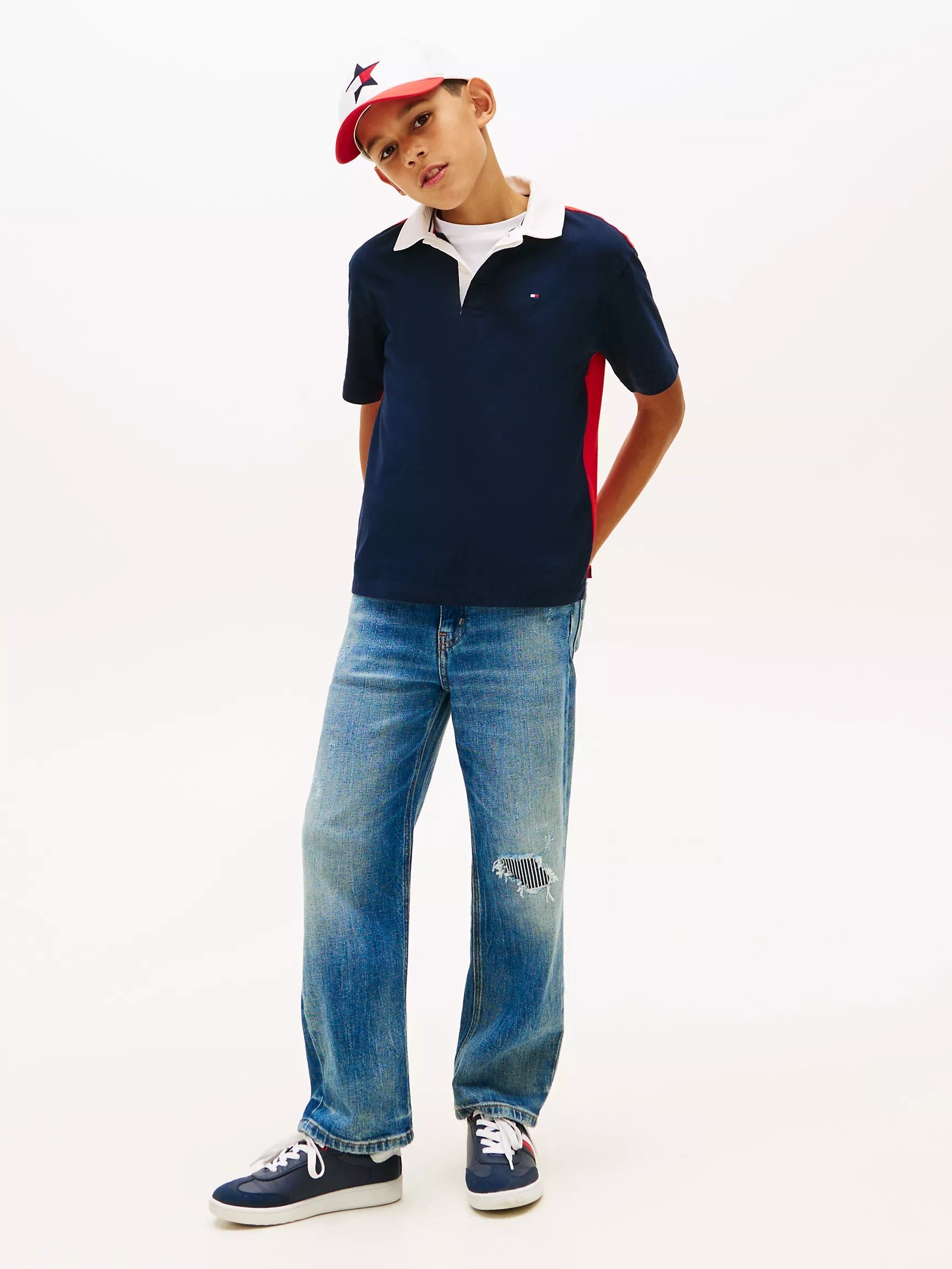 Chemise con colores combinado tipo rugby para niños