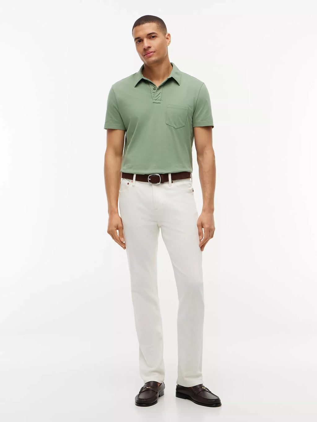 Chemise regular de algodón con bolsillo