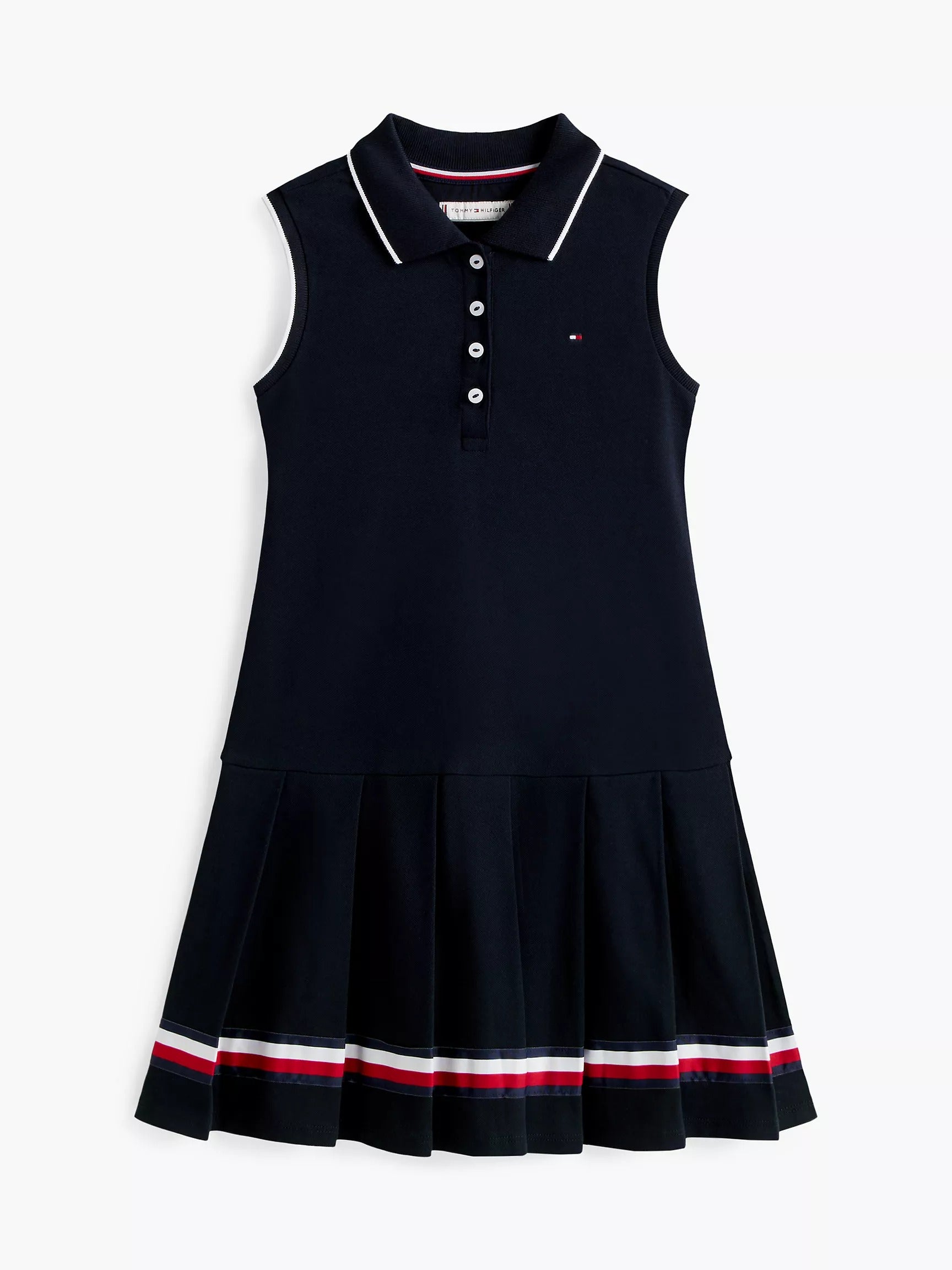 Vestido unicolor sin mangas con logo para niñas