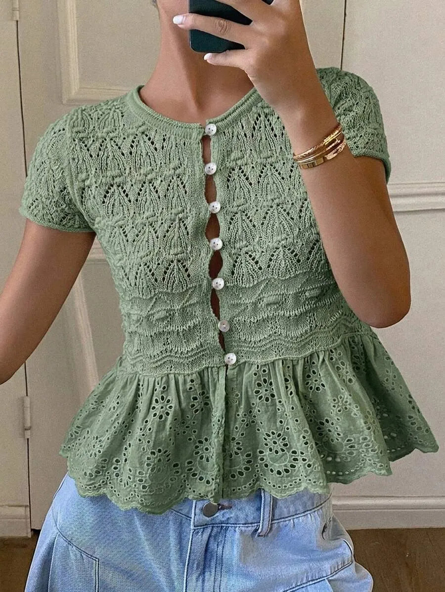 Blusa de punto con diseño floral