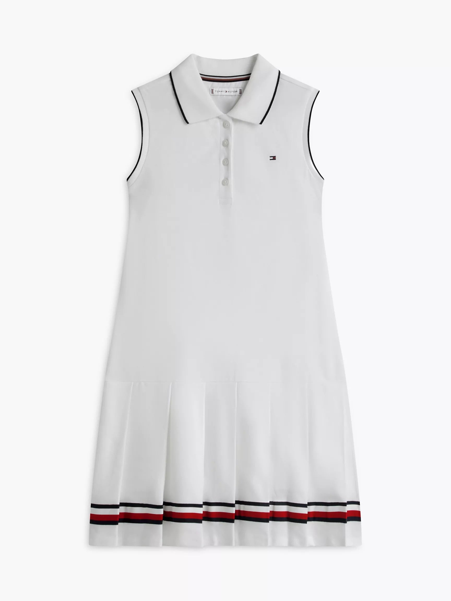 Vestido unicolor sin mangas con logo para niñas