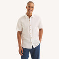 Camisa manga corta unicolor de lino