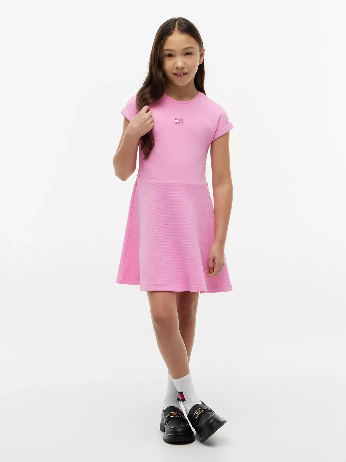 Vestido con logo central tonal para niñas
