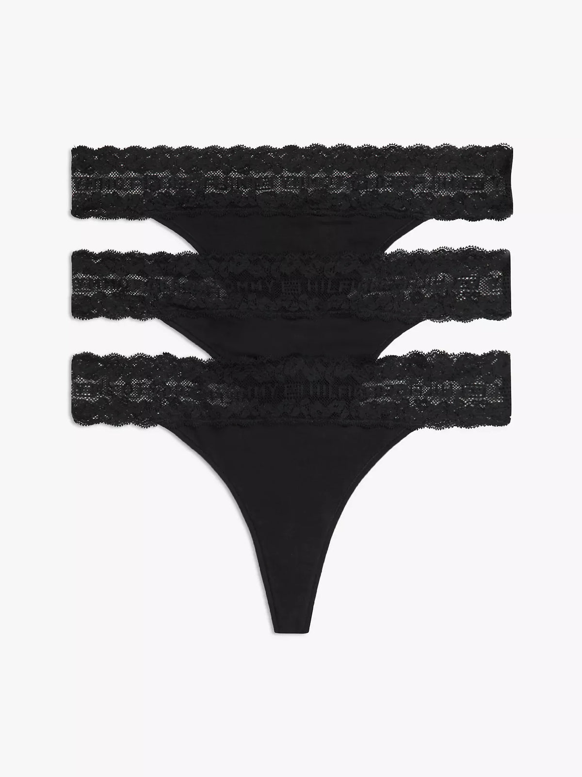 3 Pack panties de algodón con encaje tipo hilo