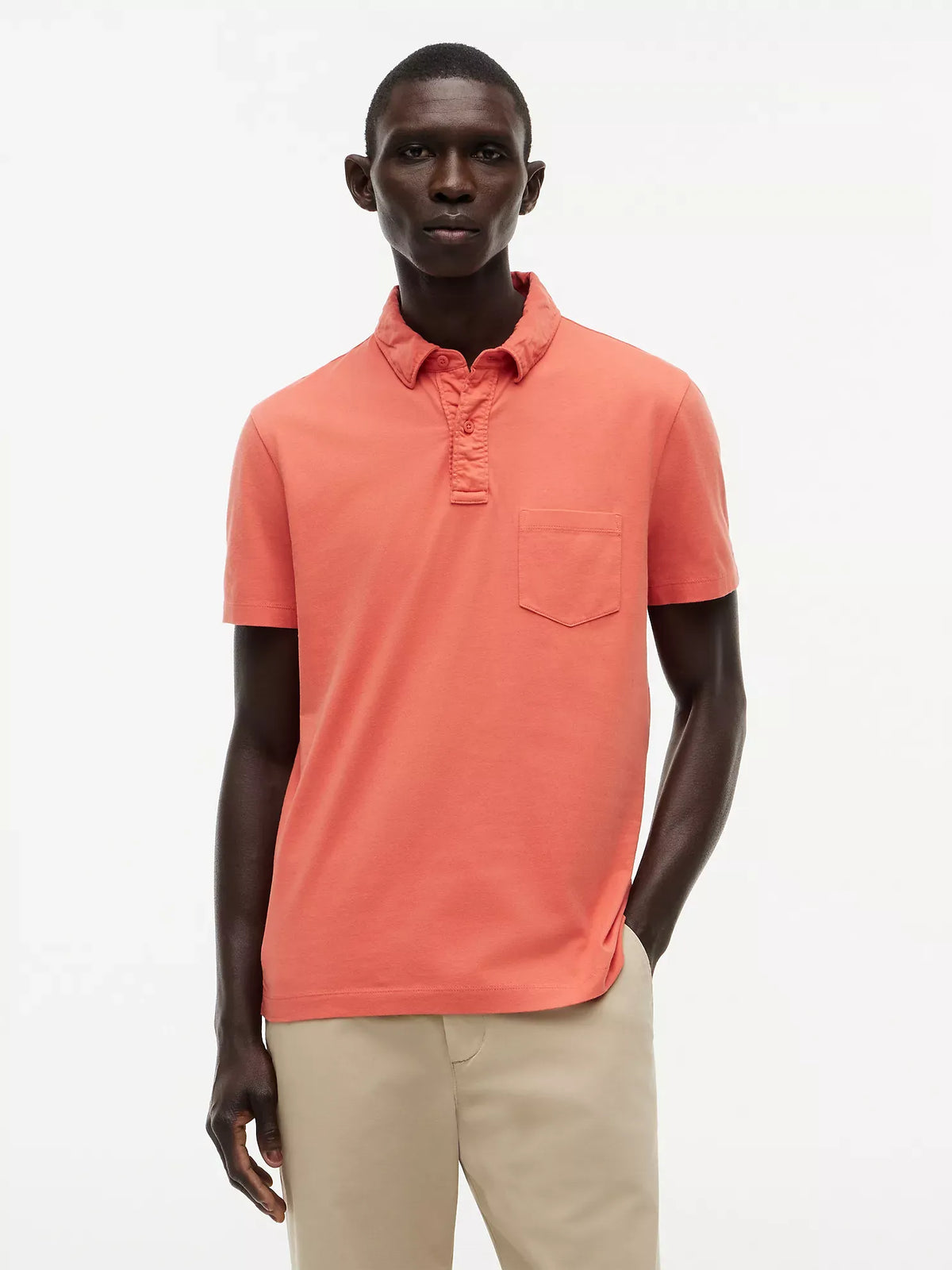 Chemise regular de algodón con bolsillo