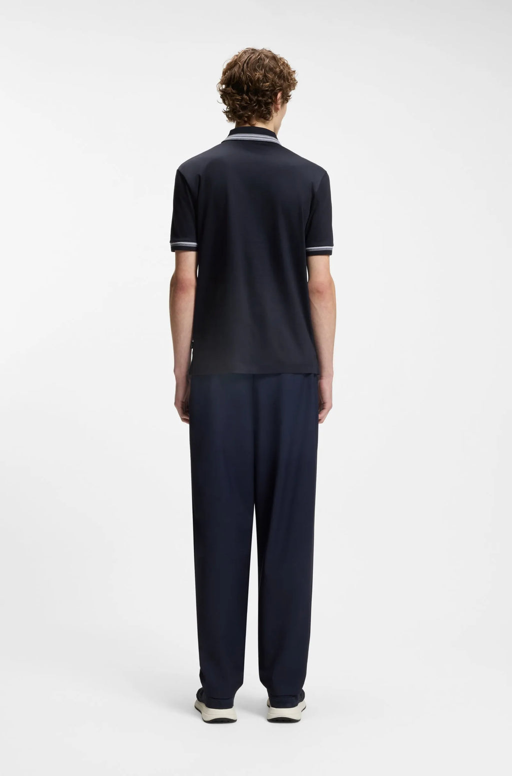 Chemise ajustada de algodón mercerizado con ribeteado