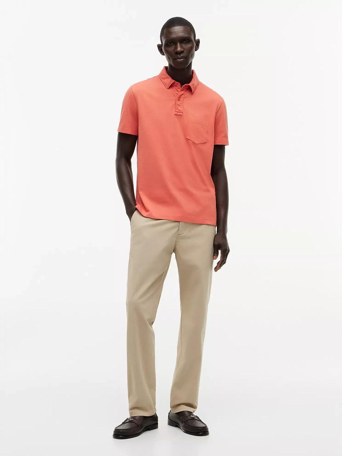 Chemise regular de algodón con bolsillo