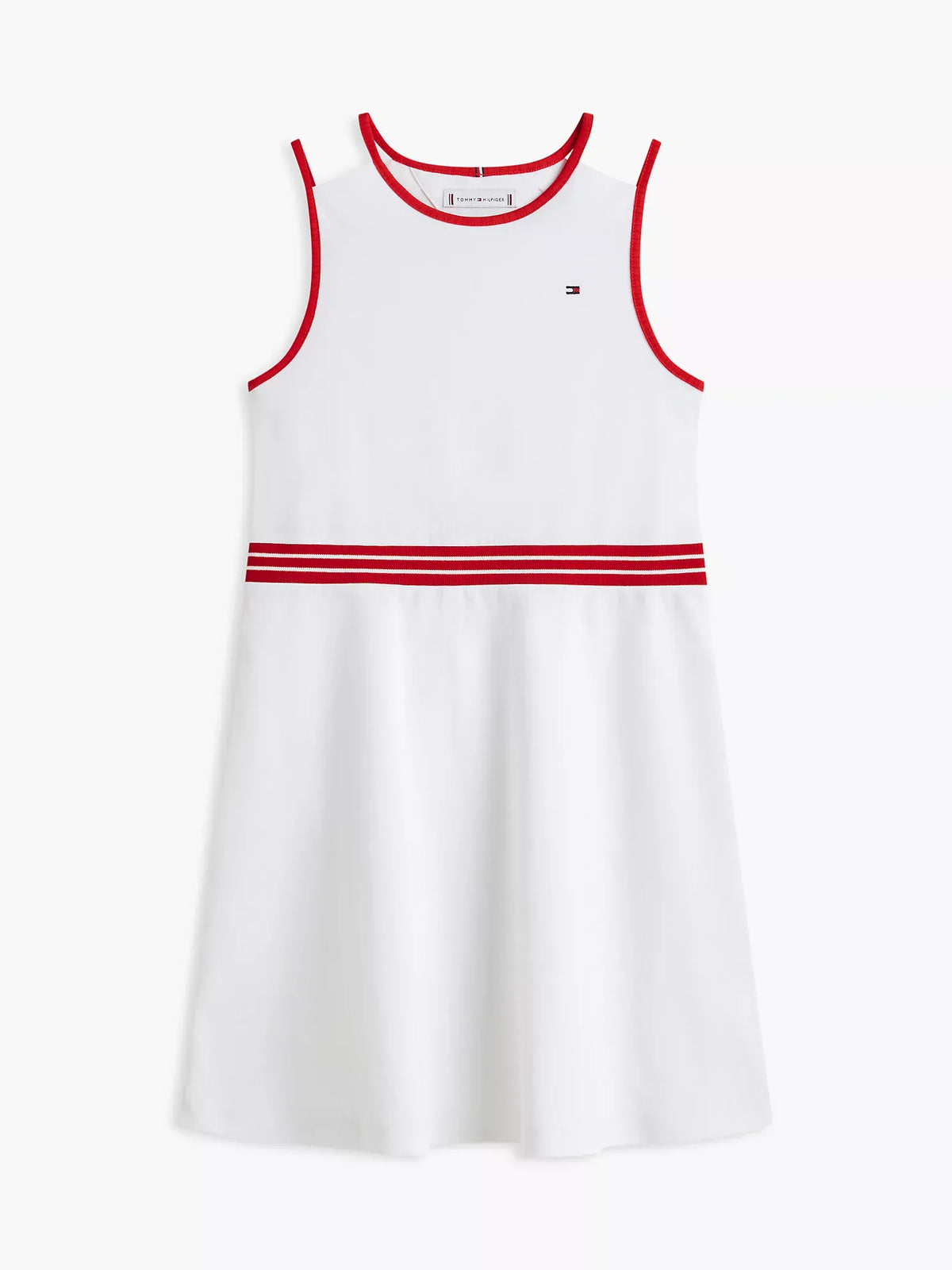 Vestido con cinturilla acanalada central para niñas