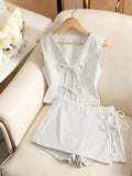 Conjunto estampado de rayas verticales