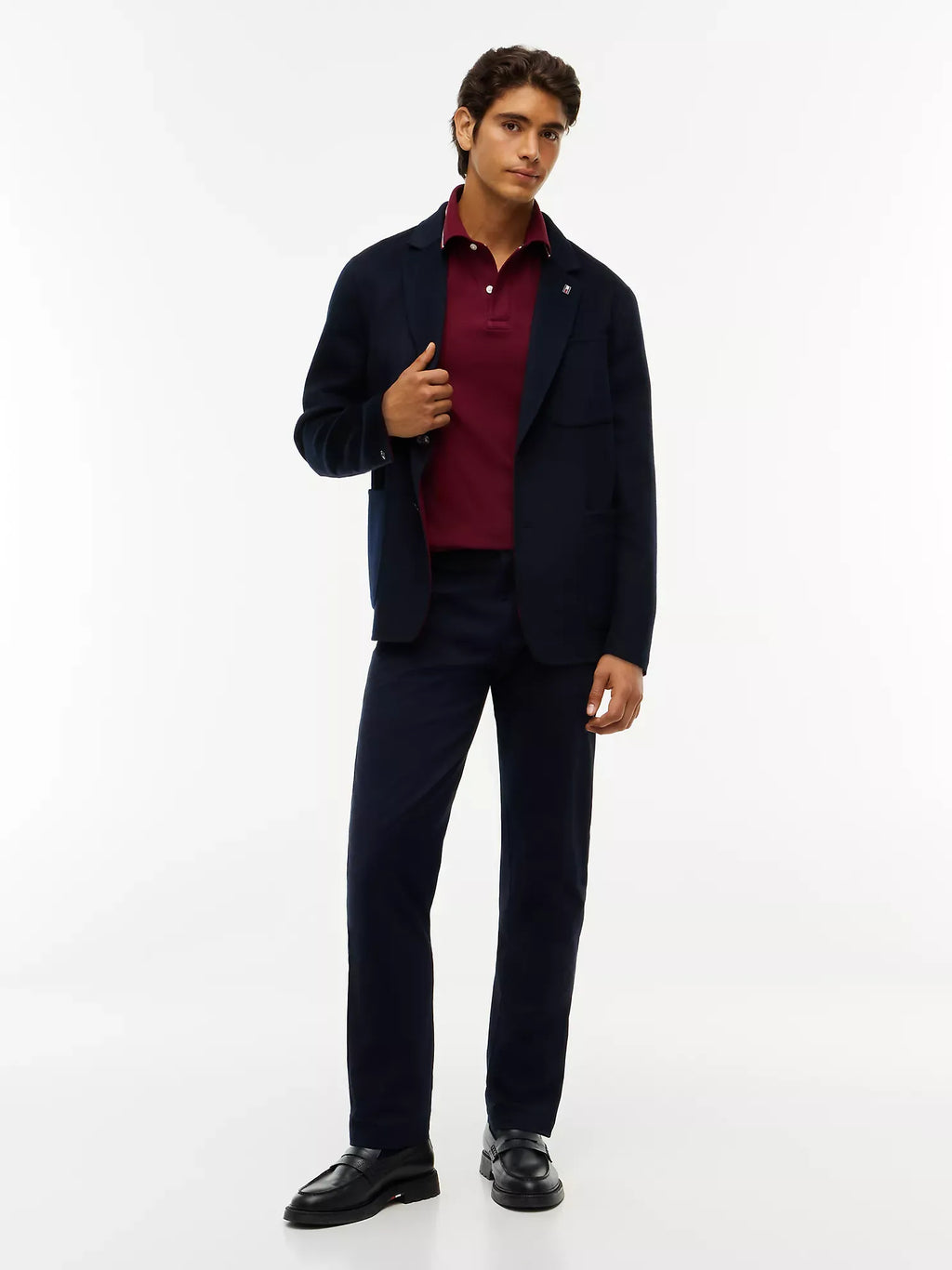 Chemise unicolor con cuello ribeteado