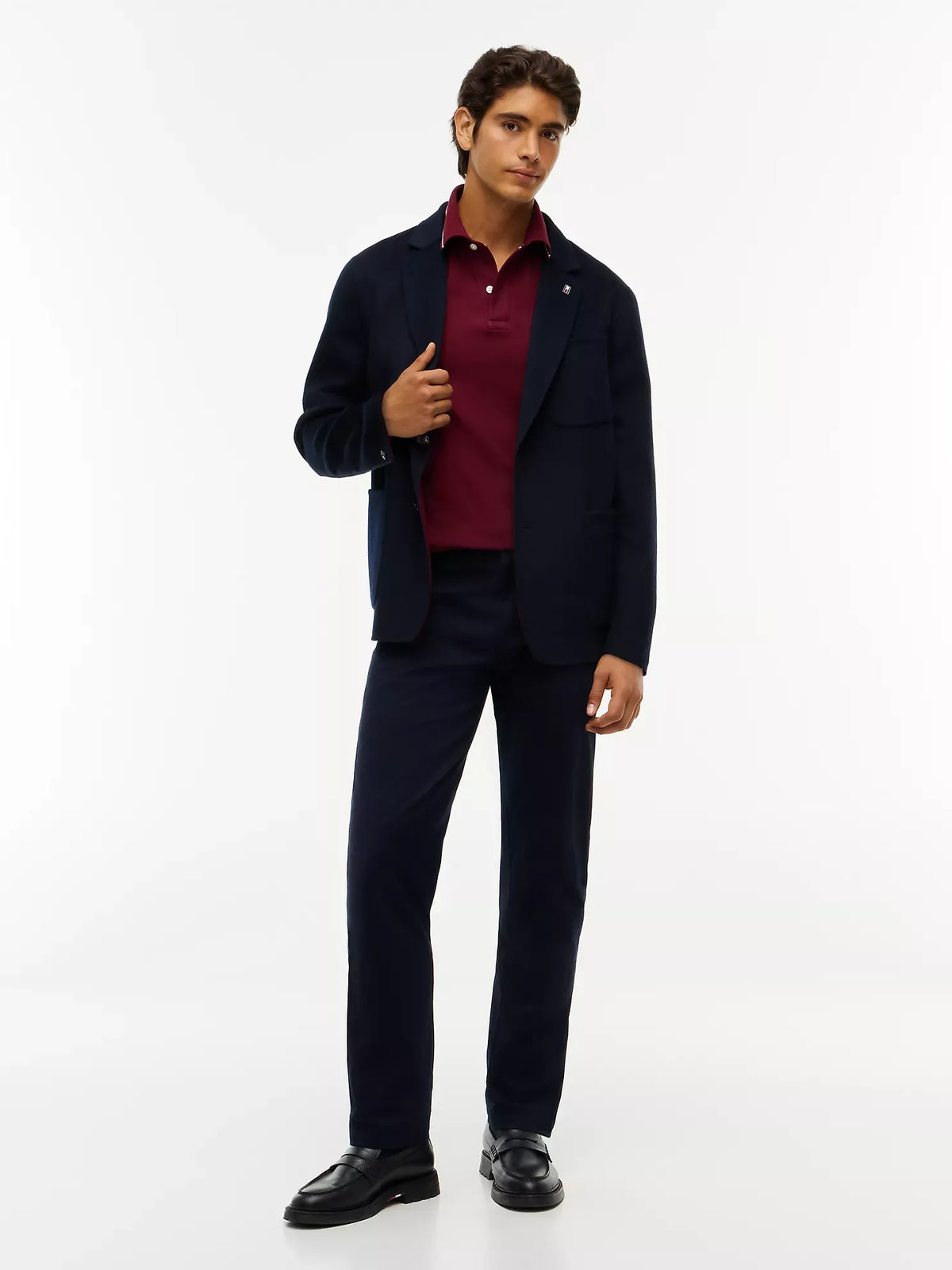 Chemise unicolor con cuello ribeteado