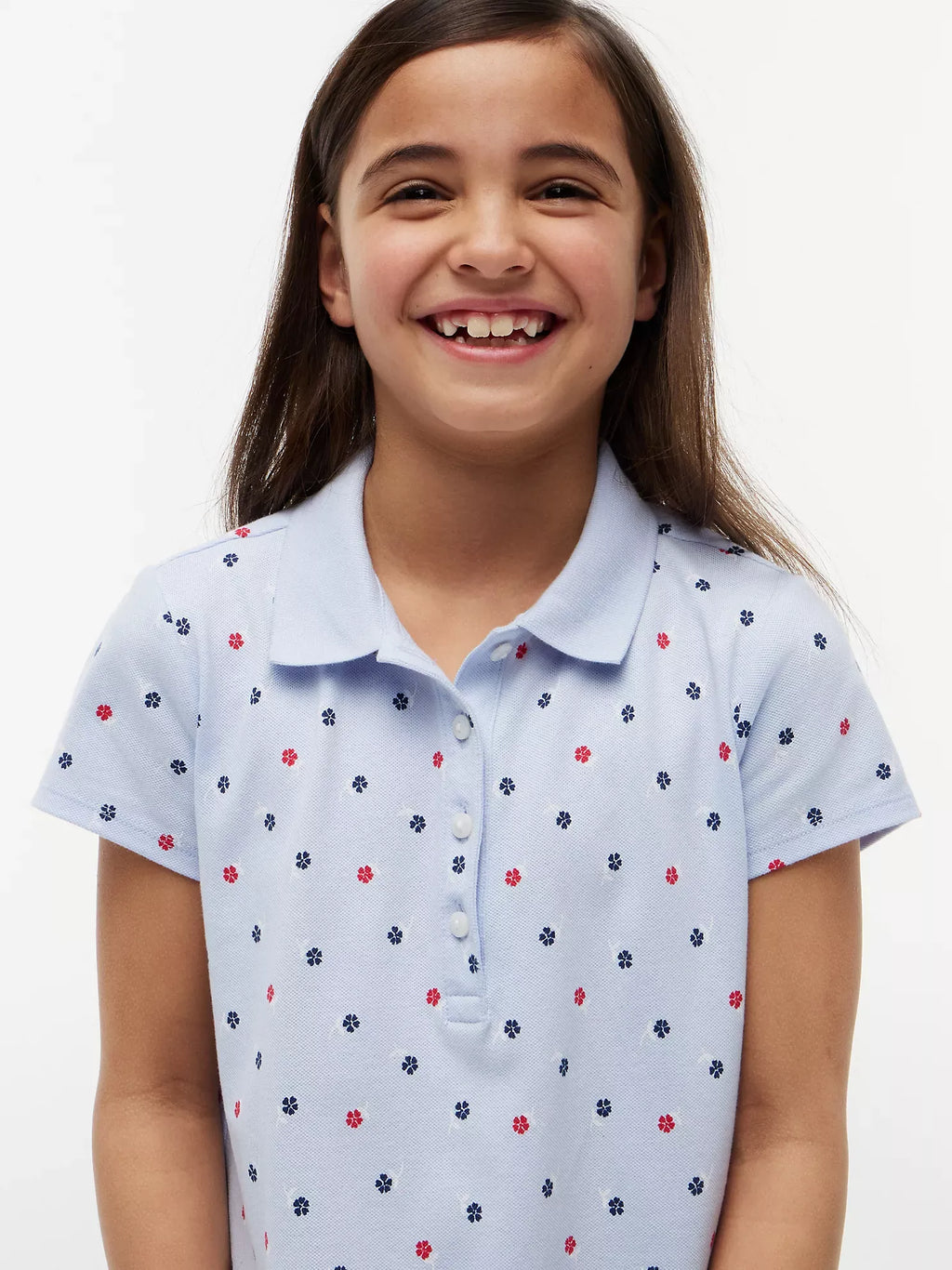 Vestido tela pique con estampado floral para niñas