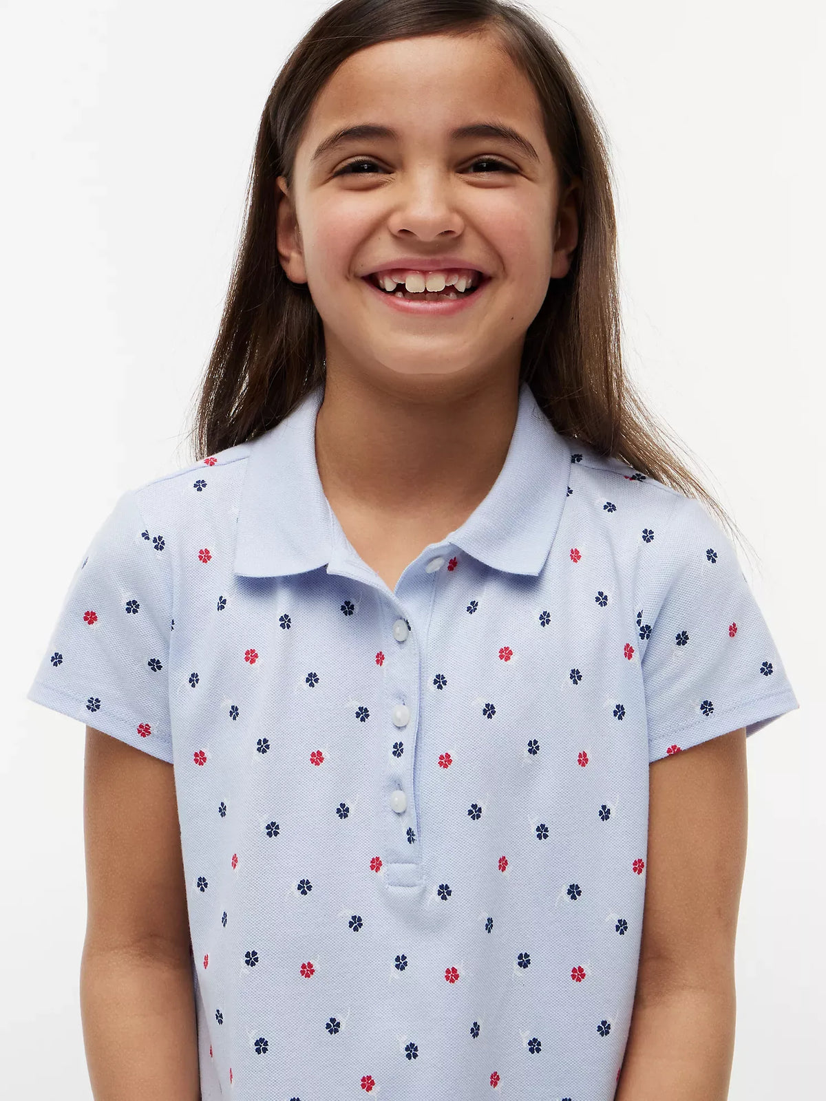 Vestido tela pique con estampado floral para niñas