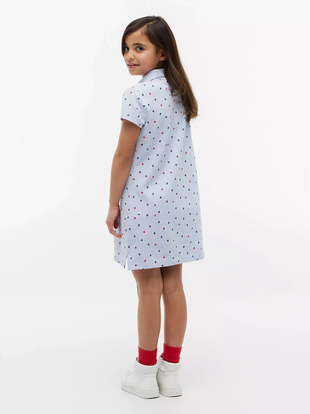 Vestido tela pique con estampado floral para niñas