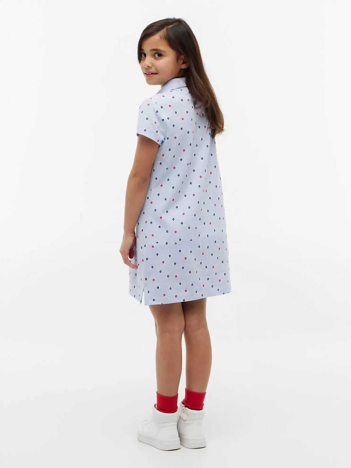 Vestido tela pique con estampado floral para niñas