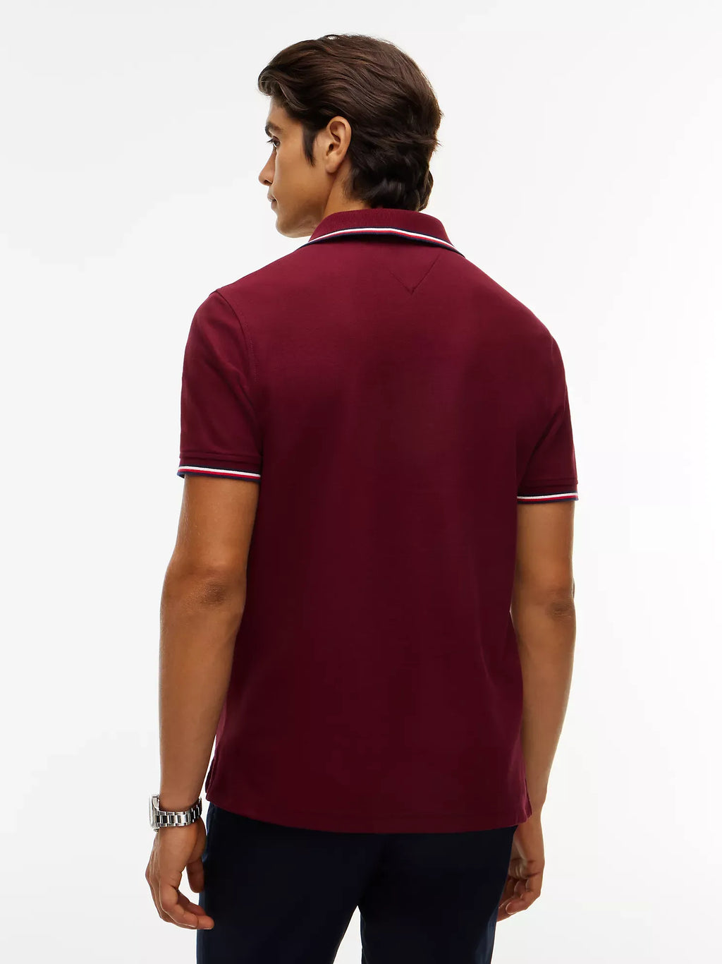 Chemise unicolor con cuello ribeteado