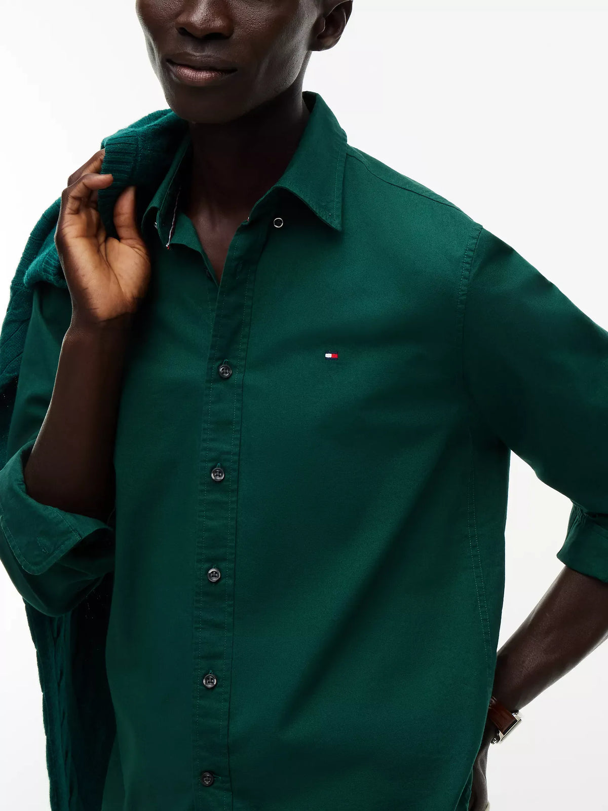 Camisa manga larga unicolor Oxford