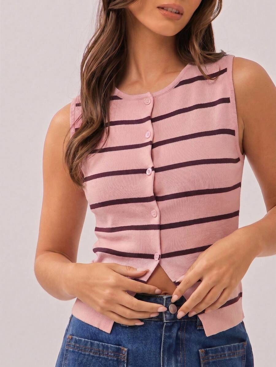 Top ajustado con diseño de rayas