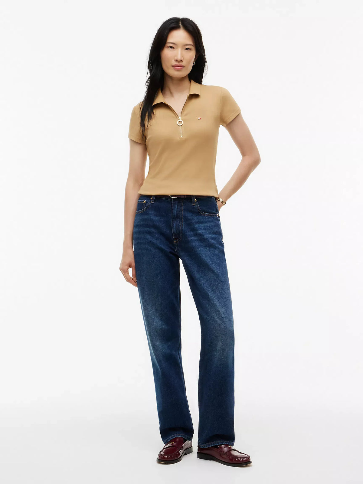 Chemise ajustada con cremallera de aro
