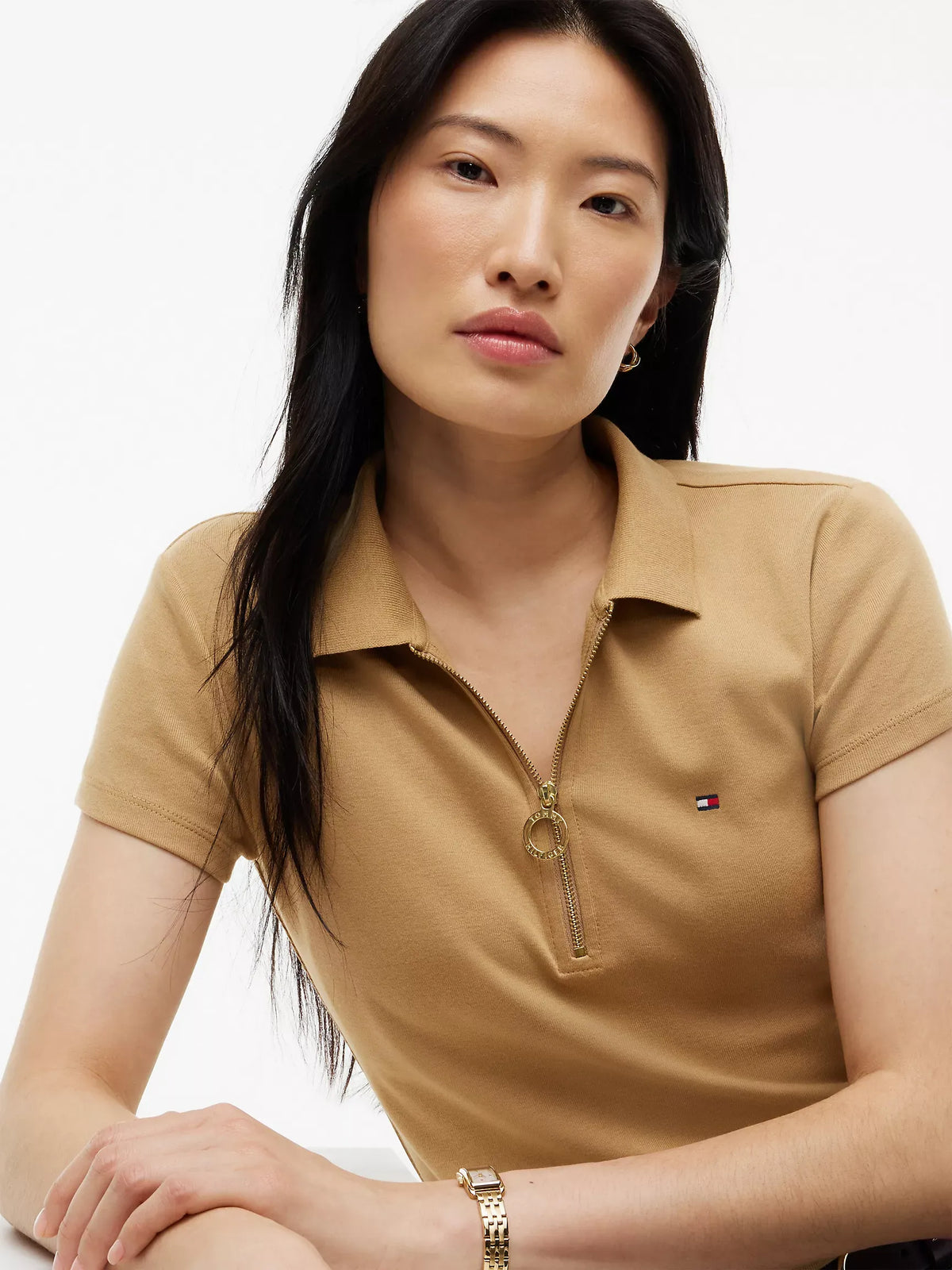 Chemise ajustada con cremallera de aro