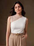 Blusa con cuello de malla elegante