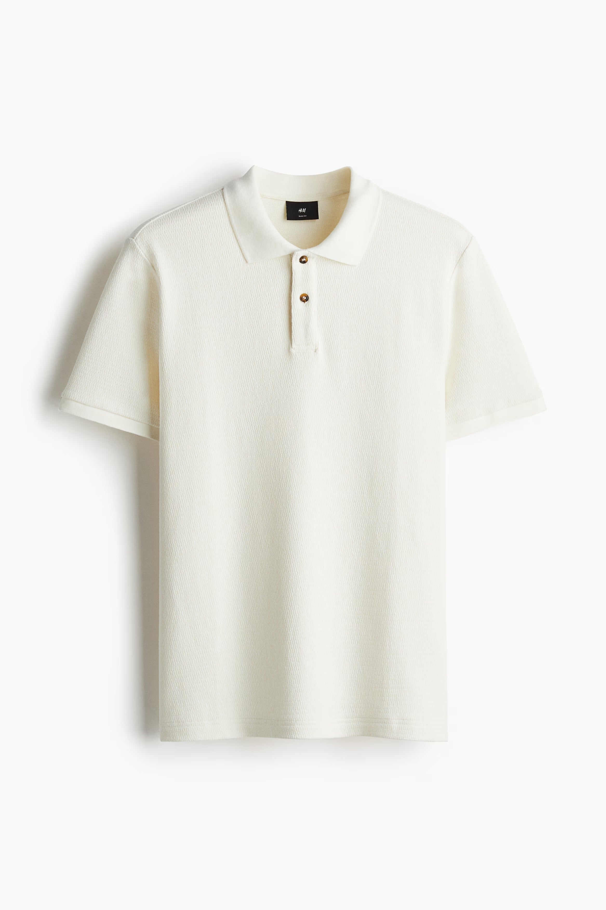 Chemise ajustada unicolor texturizada