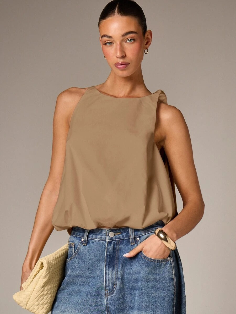 Blusa casual con globo bajo