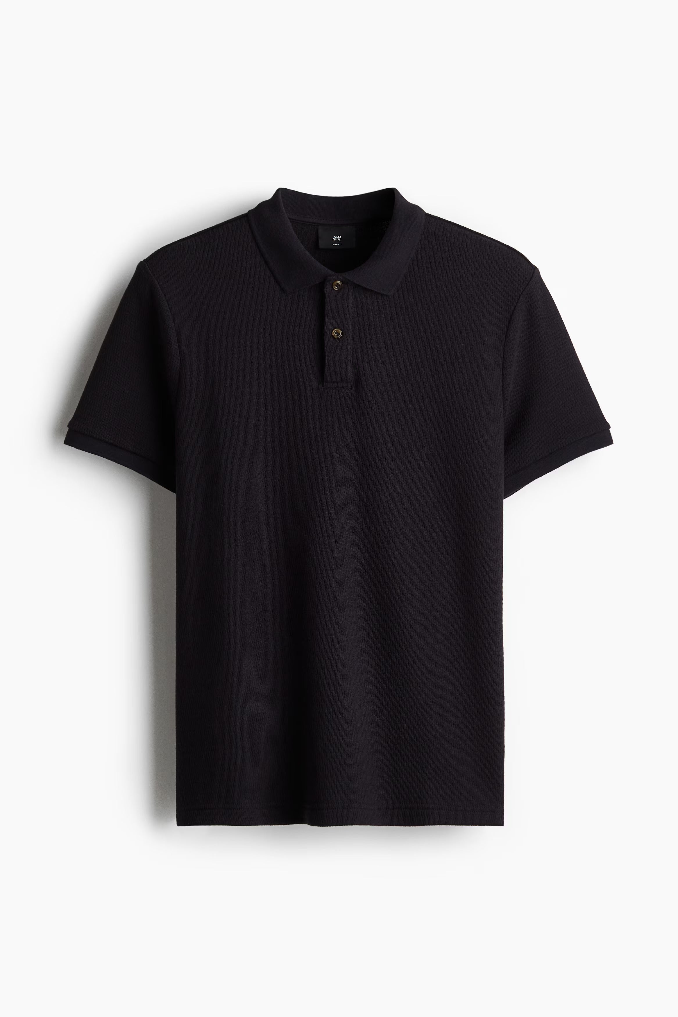 Chemise ajustada unicolor texturizada