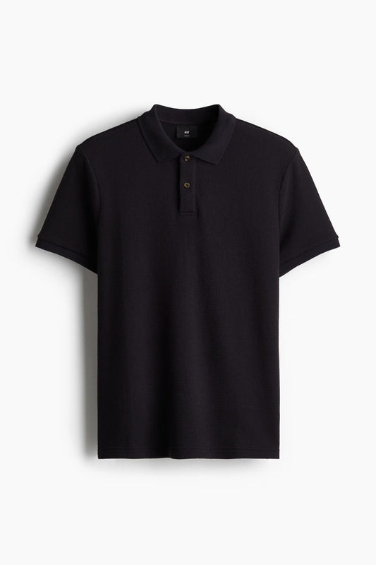 Chemise ajustada unicolor texturizada
