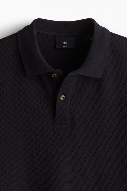 Chemise ajustada unicolor texturizada