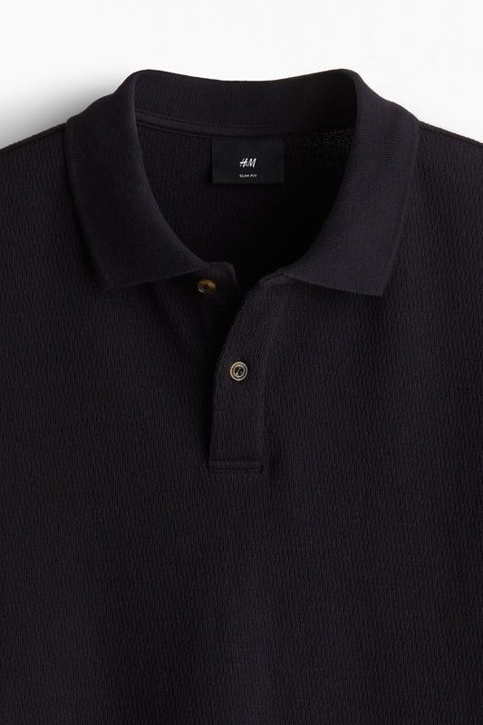 Chemise ajustada unicolor texturizada