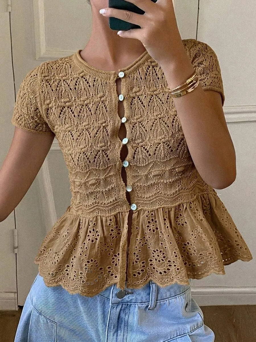 Blusa de punto con diseño floral