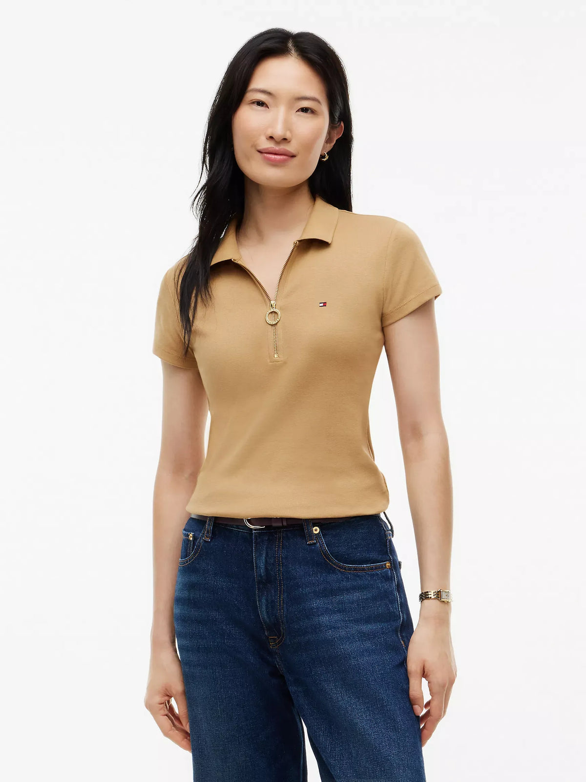 Chemise ajustada con cremallera de aro