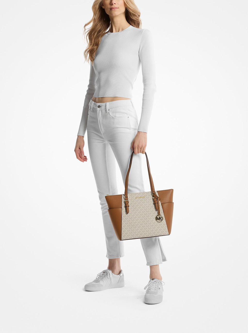 Cartera mediana Charlotte con logo estampado