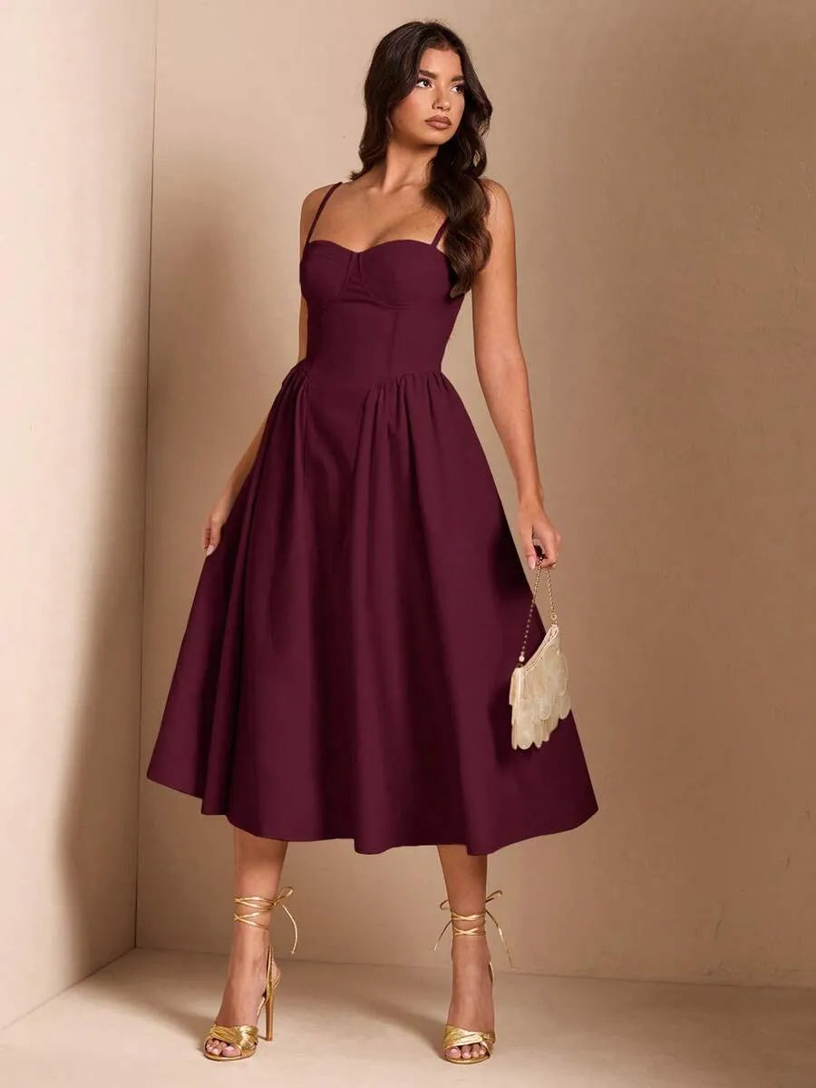 Vestido elegante unicolor