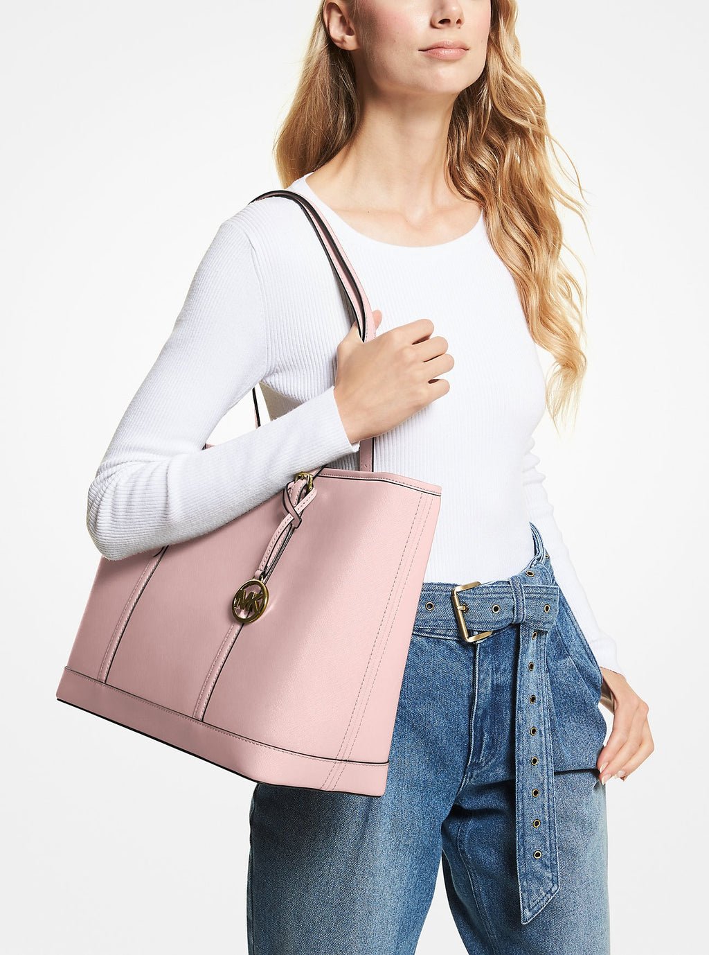 Cartera grande con piel de Saffiano