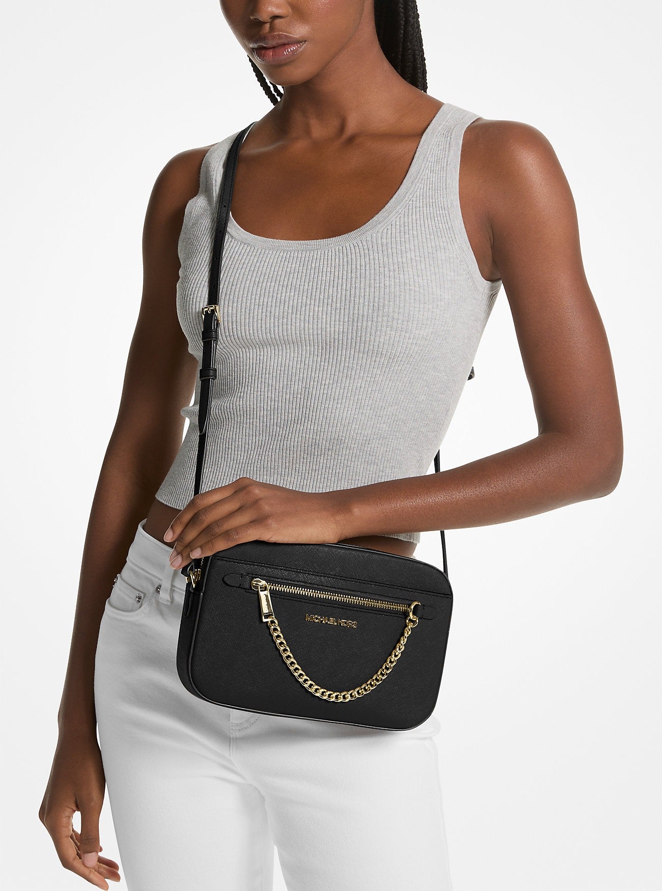 Cartera tipo bandolero piel de Saffiano