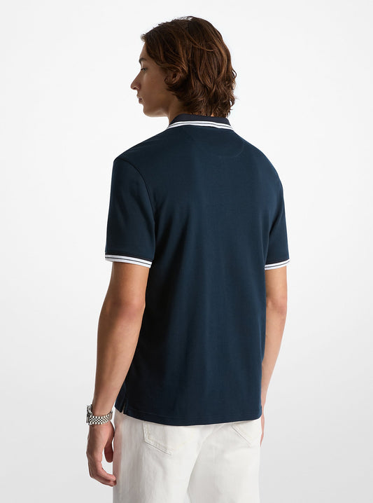 Chemise regular con cuello y mangas ribeteadas