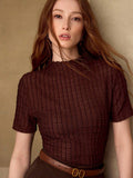 Blusa texturizada y manga corta