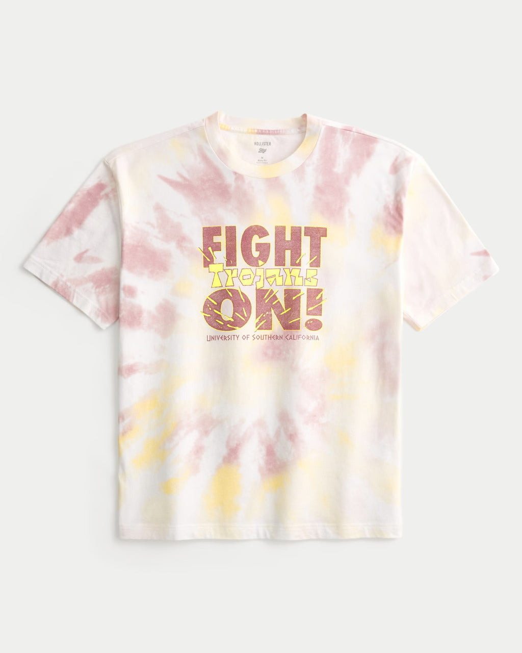 Franela gruesa corte recto tie dye con estampado central
