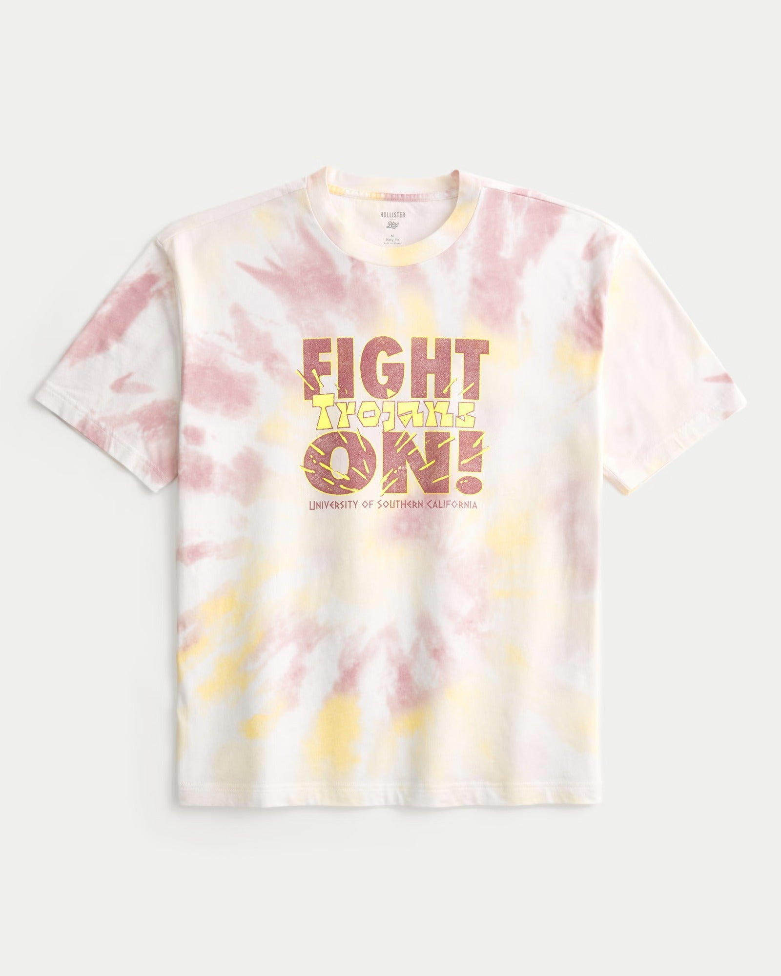 Franela gruesa corte recto tie dye con estampado central