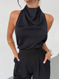 Blusa elegante espalda descubierta y amarrada con lazo