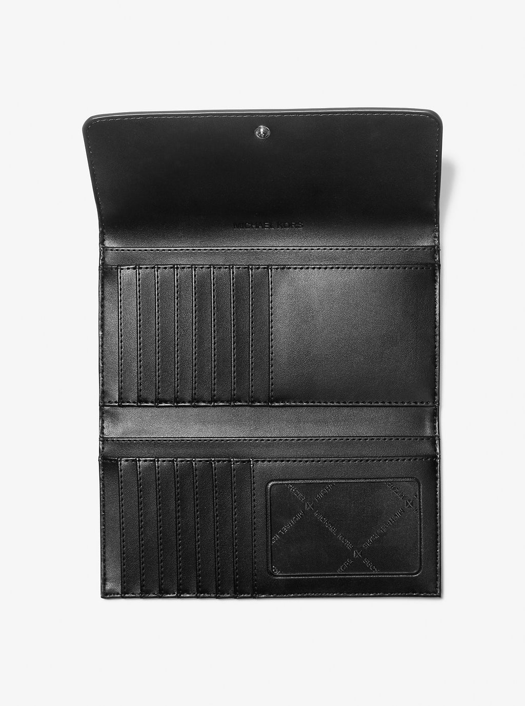 Cartera tipo monedero de tres pliegues con logo estampado