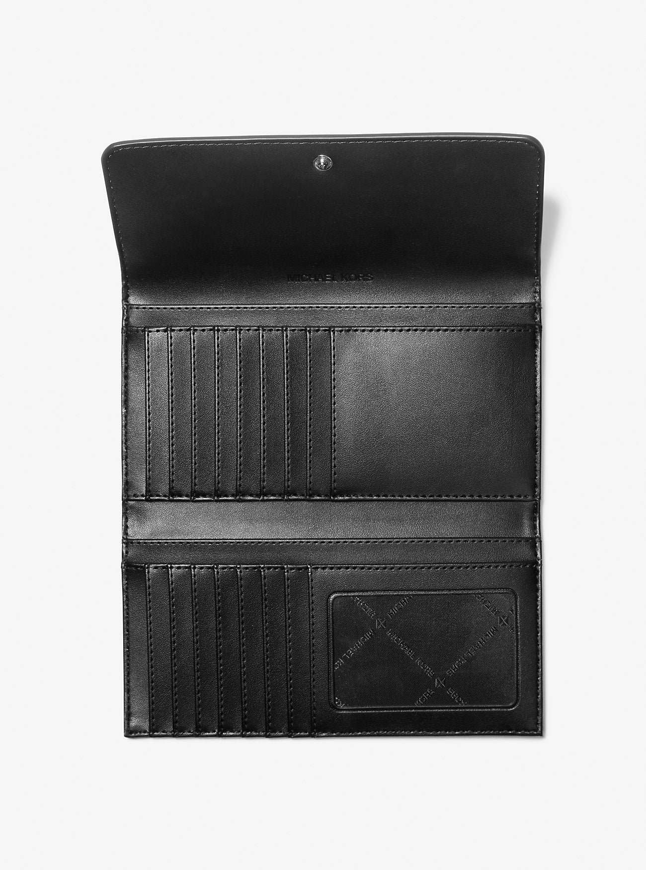 Cartera tipo monedero de tres pliegues con logo estampado